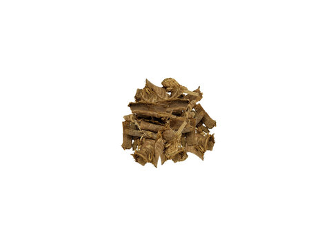 Oroxylum indicum or Midnight horror dried barks isolated on a white background
