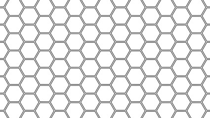 Fototapeta premium Seamless hexagon pattern background with clean geometric honeycomb grid lines. 