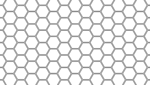 Seamless hexagon pattern background with clean geometric honeycomb grid lines. 