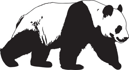 black and white panda Silhouette Vector  © FARUK HOSSAIN