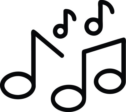 music notes icon black line art on white background high quality professional detailed modern elegant stylish clean crisp vibrant colorful digital