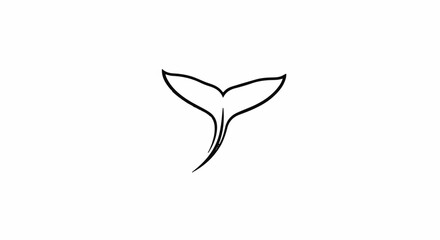 Obraz premium Minimalist line art of a whale's tail fin, symbol of the sea