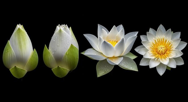 A serene pond nestled amidst lush greenery, where a solitary lotus flower blooms, its vibrant yellow petals contrasting beautifully with the surrounding foliage.