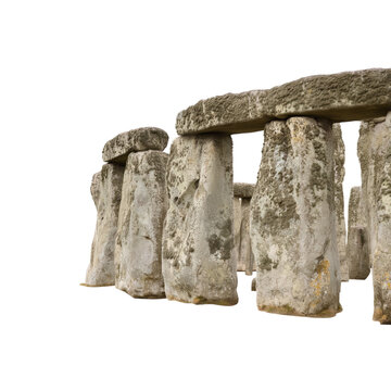 Ancient Stonehenge monument with lintels isolated on transparent background PNG element