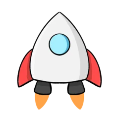 Simple rocket platform cartoon illustration design.   © Hero Design