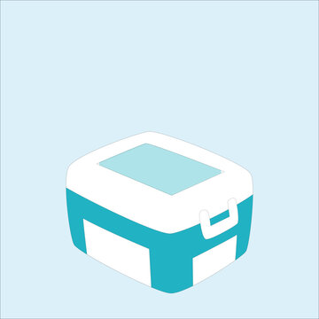 White And Teal Cooler Box