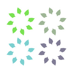 Obraz premium BOTANICAL GREEN LEAVES SIGN SYMBOL LOGO VECTOR ISOLATED ON WHITE