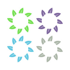 Fototapeta premium BOTANICAL GREEN LEAVES SIGN SYMBOL LOGO VECTOR ISOLATED ON WHITE