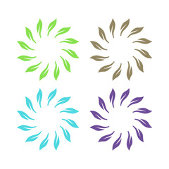 Fototapeta premium BOTANICAL GREEN LEAVES SIGN SYMBOL LOGO VECTOR ISOLATED ON WHITE