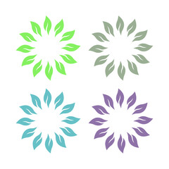 Fototapeta premium BOTANICAL GREEN LEAVES SIGN SYMBOL LOGO VECTOR ISOLATED ON WHITE