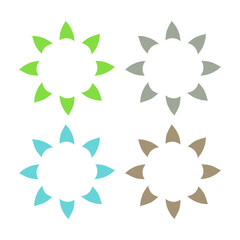 Fototapeta premium BOTANICAL GREEN LEAVES SIGN SYMBOL LOGO VECTOR ISOLATED ON WHITE