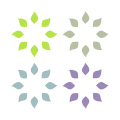 Fototapeta premium BOTANICAL GREEN LEAVES SIGN SYMBOL LOGO VECTOR ISOLATED ON WHITE