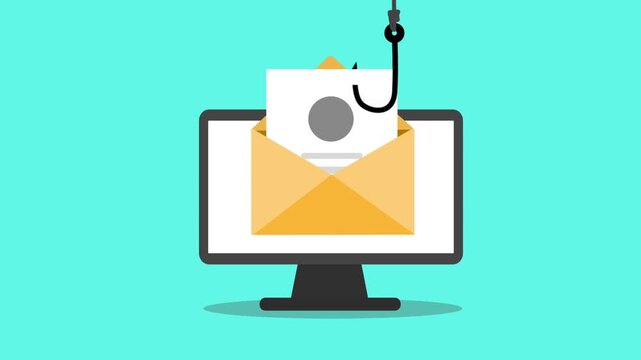 Phishing Attack Computer Email 2D Animation.