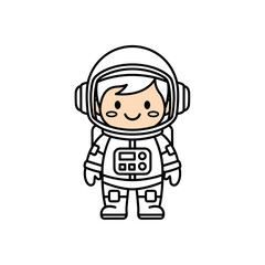 Fototapeta premium Smiling astronaut in a spacesuit.