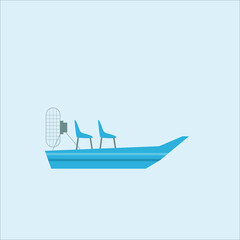 Blue Airboat Swamp Boat © Ibrahim