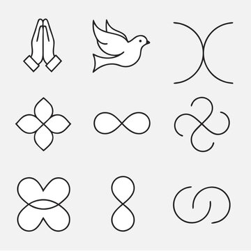 set of vector icons of hearts