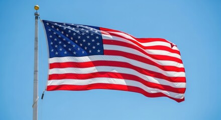 Fototapeta premium Honoring heroes a patriotic american flag waving proudly for memorial day remembrance and national pride