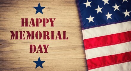 Fototapeta premium Honoring heroes a patriotic memorial day image with american flags and festive greetings