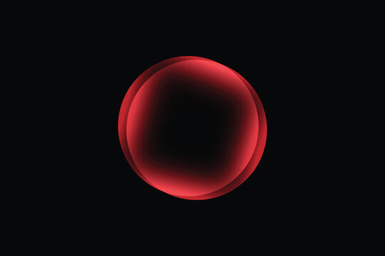 Glowing red orb on black background abstract digital art
