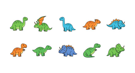 Cartoon dinosaurs set illustration © Bambang