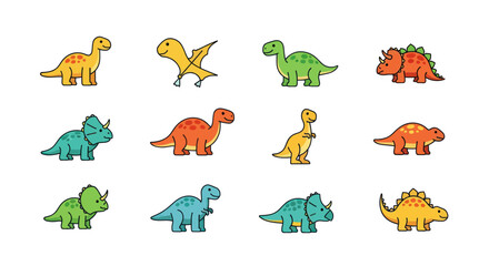Cartoon dinosaurs vector illustration set © Bambang