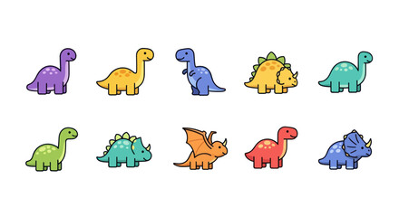 Cartoon dinosaurs vector illustrations © Bambang