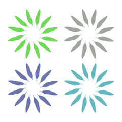 Fototapeta premium GREEN LEAVES IN CIRCLE SIGN SYMBOL LOGO FOR BIO ECO PRODUCT ORGANIC FARMING AGRICULTURE VECTOR