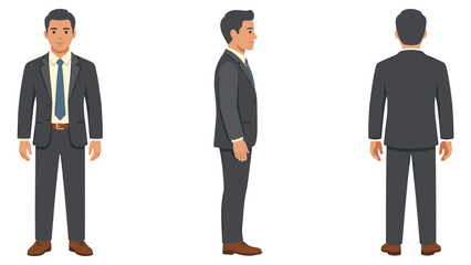 Professional businessman character set for motion design or commercial project presentation. © md