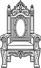 Fototapeta premium A detailed sketch of an ornate throne, reflecting regal heritage and classical design.