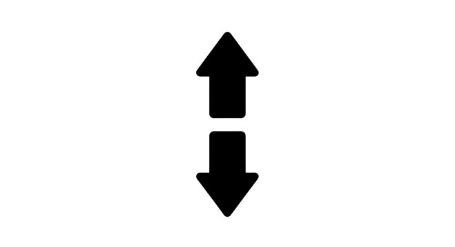 Up and down black arrows.