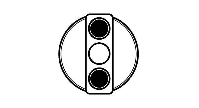 Traffic Light Signal Circular Icon.