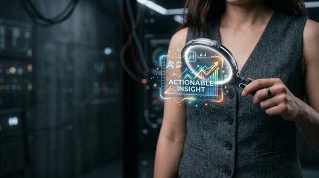 Ai inference data chart analytics visual interface digital lens magnify