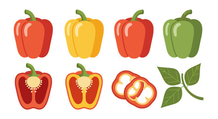 Fototapeta premium Colorful bell peppers illustration