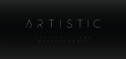 Future scifi thin alphabet fonts. Science fiction typography sport, technology, fashion, digital, future creative logo font. vector illustration © crossover