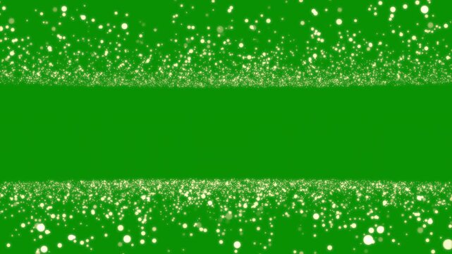Luxury gold glitter particle border on green screen background with sparkling bokeh lights, abstract festive animation with copy space for banner, celebration design mockup template, backdrop, 4K Loop