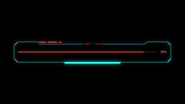 Futuristic loading bar with top accent elements