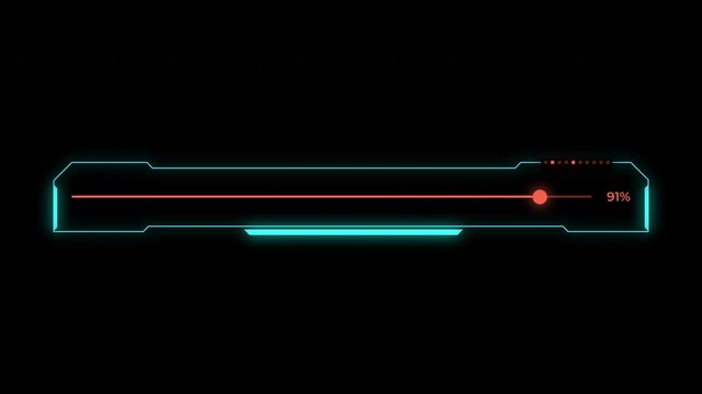 Futuristic loading slider bar with center node
