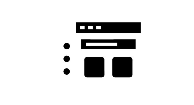 Simple web page layout icon.