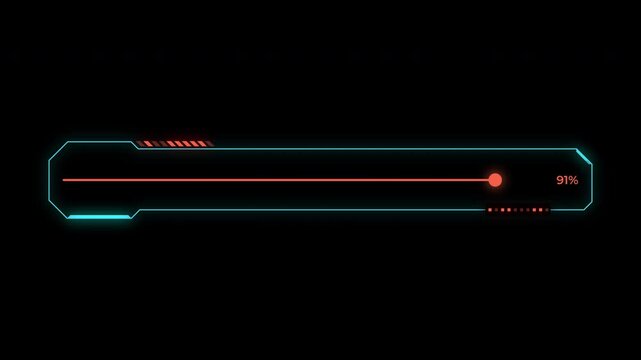 Futuristic loading slider with moving indicator node