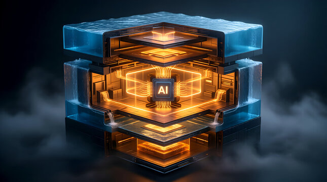 AI water footprint tracking water cycle cross-section for water reporting whitepaper, machine learning water tracking, enterprise water reporting briefing