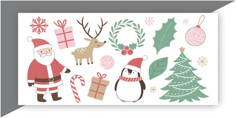 Cute Christmas Elements Set Illustration © joyrun12