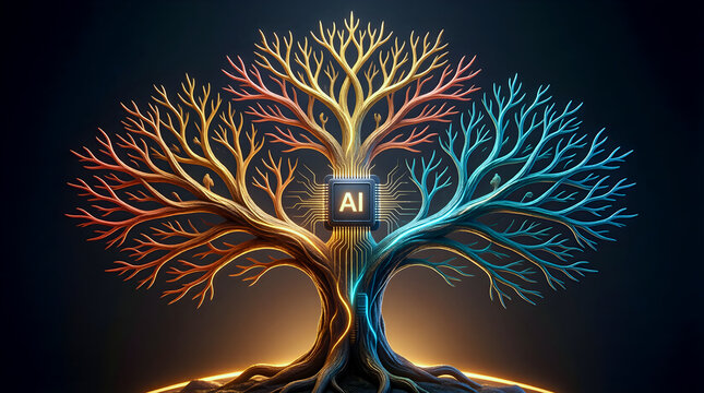 AI just transition workforce warm branching transition path hero for just transition whitepaper, machine learning just transition, enterprise just transition briefing