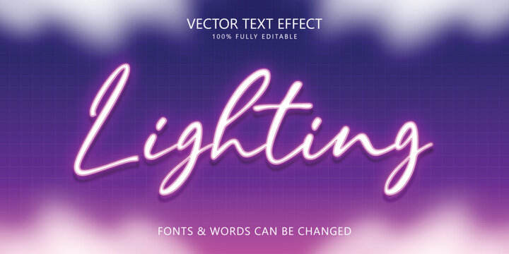 Neon Script 'Lighting' Editable Text Effect