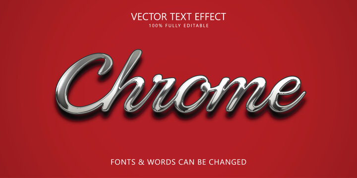Chrome Script Editable Text Effect on Red Background