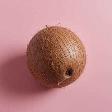 coconut on pink background