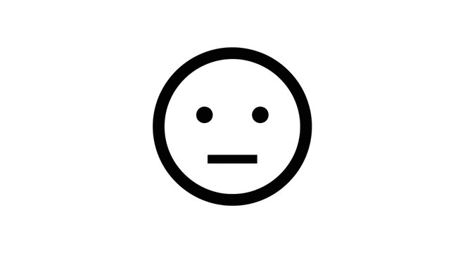 Neutral Face Emoticon Expression Symbol.