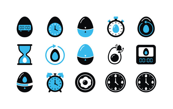 Collection of egg timers and clocks in various styles and forms