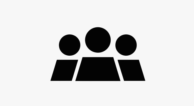 Three People Icon Teamwork Symbol.