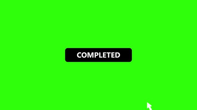 Completed Button Click Animation with Mouse Cursor, User Interface Call to Action UI Element on Green Background.