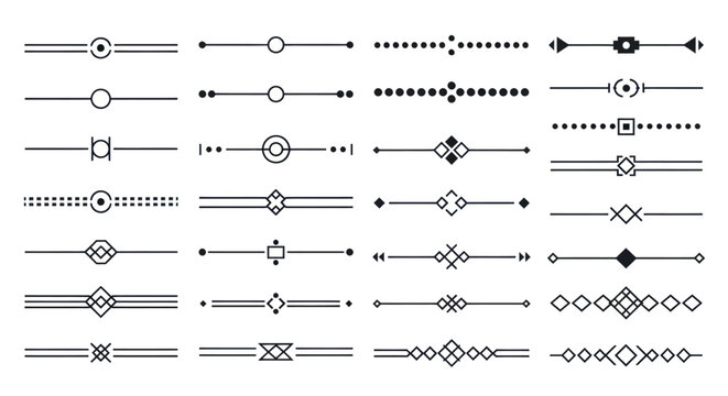 Vector Text Dividers and Line Separators Set